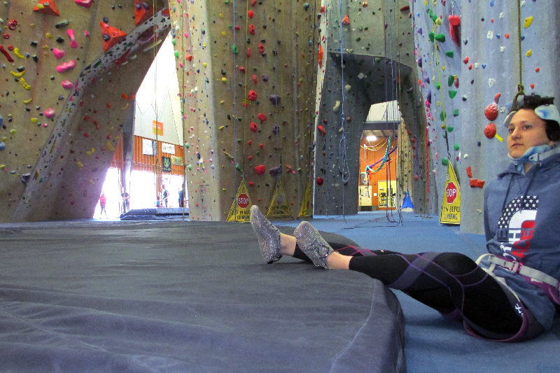 The Paleos® as a break shoe in the climbing gym.
