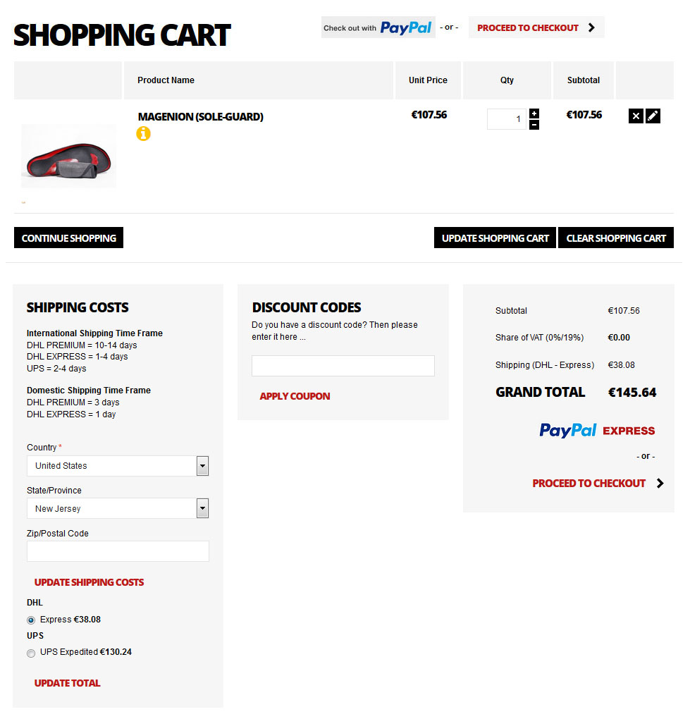 View of cart page EN